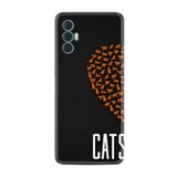 Kılıfland Tecno Spark 8 Pro ile Uyumlu Silikon Kılıf, Cats Deseni, Siyah