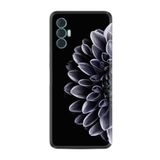 Kılıfland Tecno Spark 8 Pro ile Uyumlu Silikon Kılıf, Çiçek Desen, Siyah