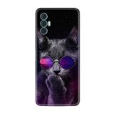 Kılıfland Tecno Spark 8 Pro ile Uyumlu Silikon Kılıf, Desen, Carisma Cat, Renkli