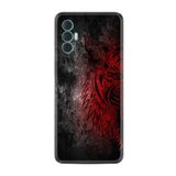 Kılıfland Tecno Spark 8 Pro ile Uyumlu Silikon Kılıf, Desen Özel Seri, Color Wolf, Siyah-Kırmızı