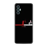 Kılıfland Tecno Spark 8 Pro ile Uyumlu Silikon Kılıf, Desen Özel Seri Dead Line, Siyah