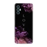 Kılıfland Tecno Spark 8 Pro ile Uyumlu Silikon Kılıf, Desen Özel Seri Love Flow, Siyah