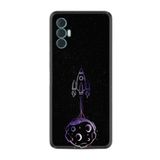 Kılıfland Tecno Spark 8 Pro ile Uyumlu Silikon Kılıf, Desen Özel Seri Master Space, Siyah