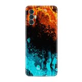 Kılıfland Tecno Spark 8 Pro ile Uyumlu Silikon Kılıf, Desen Özel Seri, Orange Blue Renk