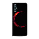 Kılıfland Tecno Spark 8 Pro ile Uyumlu Silikon Kılıf, Desen Özel Seri Red Moons, Siyah