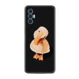 Kılıfland Tecno Spark 8 Pro ile Uyumlu Silikon Kılıf, Desen Özel Seri, Üzgün Ördek, Siyah