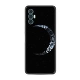 Kılıfland Tecno Spark 8 Pro ile Uyumlu Silikon Kılıf, Desen Özel Seri, Yalnız Ay, Siyah