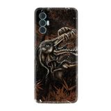 Kılıfland Tecno Spark 8 Pro ile Uyumlu Silikon Kılıf, Jurassic Desen, Siyah