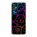 Kılıfland Tecno Spark 8 Pro ile Uyumlu Silikon Kılıf, Neon Cats Deseni