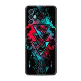 Kılıfland Tecno Spark 8 Pro ile Uyumlu Silikon Kılıf, Neon Geometrik Desen, Siyah
