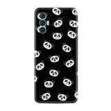 Kılıfland Tecno Spark 8 Pro ile Uyumlu Silikon Kılıf, Panda Suratları Deseni, Siyah