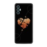 Kılıfland Tecno Spark 8 Pro ile Uyumlu Silikon Kılıf, Plane Heart Desen, Siyah