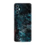 Kılıfland Tecno Spark 8 Pro ile Uyumlu Silikon Kılıf, Renkli Abstract Desenli, Siyah-Turkuaz