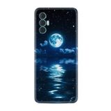 Kılıfland Tecno Spark 8 Pro ile Uyumlu Silikon Kılıf, Resimli Desenli Baskılı, Gece Ayı Teması, Siyah