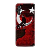 Kılıfland Tecno Spark 8 Pro ile Uyumlu Silikon Kılıf, Resimli Desenli Baskılı, Kurt ve Ay Motifi, Kırmızı