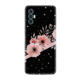 Kılıfland Tecno Spark 8 Pro ile Uyumlu Silikon Kılıf, Resimli Desenli Baskılı, Siyah Şerit Mermer