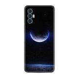 Kılıfland Tecno Spark 8 Pro ile Uyumlu Silikon Kılıf, Resimli Desenli, Platinium Series, Midnight Moon, Siyah