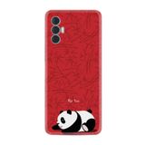 Kılıfland Tecno Spark 8 Pro ile Uyumlu Silikon Kılıf, Resimli Desenli, Platinium Series, Sleeping Panda, Kırmızı