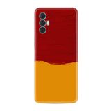 Kılıfland Tecno Spark 8 Pro ile Uyumlu Silikon Kılıf, Sarı Kırmızı Desen