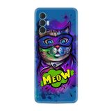 Kılıfland Tecno Spark 8 Pro ile Uyumlu Silikon Kılıf, Super Meow Desen, Mavi