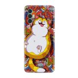 Kılıfland Tecno Spark 8 Pro ile Uyumlu Silikon Kılıf, Tombul Kedi Desen, Renkli