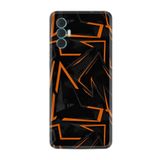 Kılıfland Tecno Spark 8 Pro ile Uyumlu Silikon Kılıf, Zigzag Desen, Siyah-Turuncu