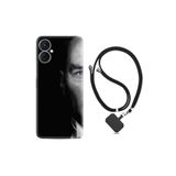 Kılıfland Tecno Spark 9 Pro ile Uyumlu Ipli Boyun Askılı Desenli Silikon Kılıf, Atatürk Portre, Siyah