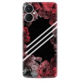 Kılıfland Tecno Spark 9 Pro ile Uyumlu Silikon Kılıf, Çiçek Deseni, Siyah