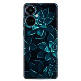 Kılıfland Tecno Spark 9 Pro ile Uyumlu Silikon Kılıf, Mistik Çiçekler Desen, Siyah