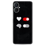 Kılıfland Tecno Spark 9T ile Uyumlu Silikon Kılıf, Desen Özel Seri Love Brain, Siyah