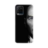Kılıfland Vivo V21e ile Uyumlu Silikon Kılıf, Atatürk Portre Baskılı, Siyah