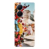 Kılıfland Vivo V29 Lite ile Uyumlu Kılıf, Silikon, Çiçek Desen, Renkli