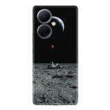 Kılıfland Vivo V29 Lite ile Uyumlu Silikon Kılıf, Desen Özel Seri, Astronot Red Balon, Siyah