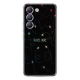 Kılıfland Vivo V30 Lite ile Uyumlu Telefon Kılıfı, Silikon, Desenli, Siyah