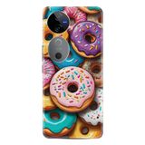 Kılıfland Vivo V40 5G ile Uyumlu Kılıf, Boutique Baskılı, Donut Desenli, Renkli