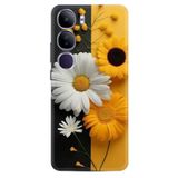 Kılıfland Vivo V40 Lite Kılıf, Boutique Baskılı, Sarı Beyaz Çiçek Desenli