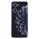 Kılıfland Vivo Y12s ile Uyumlu Silikon Kılıf, Çiçek Desen, Siyah