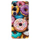 Kılıfland Vivo Y19S ile Uyumlu Kılıf, Boutique Baskılı, Renkli Donut Desenli