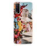 Kılıfland Vivo Y20 ile Uyumlu Kılıf, Silikon, Desen Exclusive Gerçek Çiçekler, Renkli