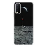 Kılıfland Vivo Y20 ile Uyumlu Silikon Kılıf, Desen, Astronot Red Balon, Siyah