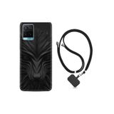 kilifland Vivo Y21s ile Uyumlu Kılıf Desenli Silikon Boyun Askılı Black Fox 1325