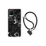 kilifland Vivo Y21s ile Uyumlu Kılıf Desenli Silikon Boyun Askılı Black Hole Marble 1387