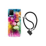 kilifland Vivo Y21s ile Uyumlu Kılıf Desenli Silikon Boyun Askılı Colorfull Leon 2 1388