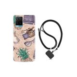 kilifland Vivo Y21s ile Uyumlu Kılıf Desenli Silikon Boyun Askılı Monkey Butterfly 1357