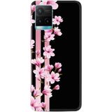 Kılıfland Vivo Y21s ile Uyumlu Kılıf, Resimli Desenli Baskılı Silikon, Pink Flowers