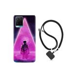 kilifland Vivo Y21s ile Uyumlu Kılıf Resimli Desenli Silikon Boyun Askılı Astro Purple2 1907