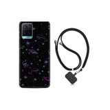 kilifland Vivo Y21s ile Uyumlu Kılıf Resimli Desenli Silikon Boyun Askılı Galaxy Yunus Göz 1860