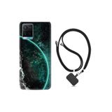 kilifland Vivo Y21s ile Uyumlu Kılıf Resimli Desenli Silikon Boyun Askılı Green World 1856