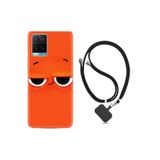 kilifland Vivo Y21s ile Uyumlu Kılıf Resimli Desenli Silikon Boyun Askılı Orange 1830