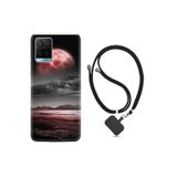 kilifland Vivo Y21s ile Uyumlu Kılıf Resimli Desenli Silikon Boyun Askılı Red World 1836